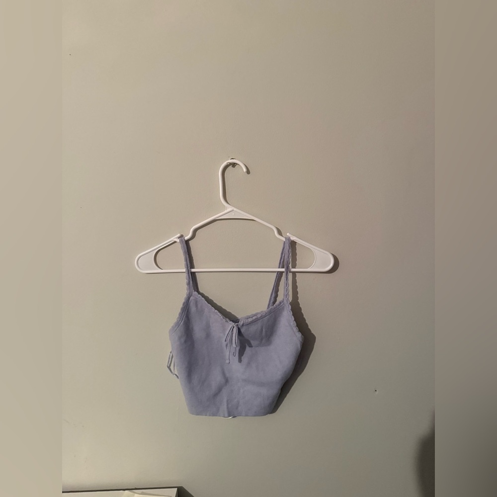 LA Hearts light blue cropped tank top